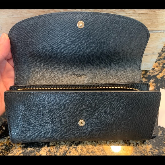 🌿SOLD🌿Coach Wallet Crossgrain leather NWT Black - Picture 9 of 11